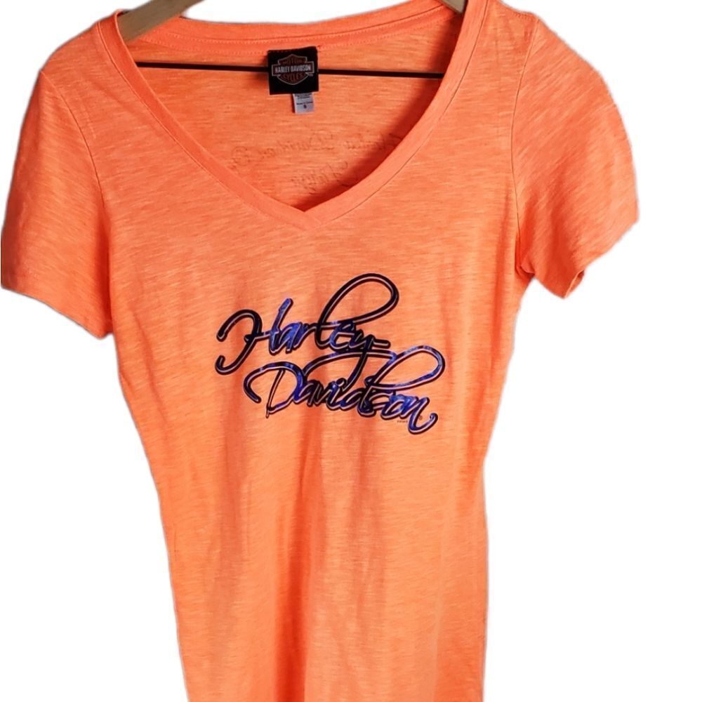 Harley Davidson  Orange & Purple T-Shirt